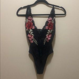 Lace rose bodysuit